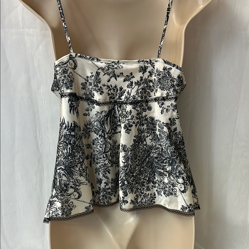 Victoria's Secret Black and White Asymmetrical Embellished Camisole - Picture 3 of 3